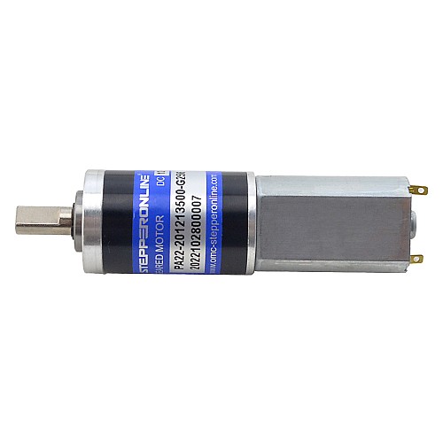 Brushed 12V DC Gear Motor 2.3Kg.cm/41RPM w/ 256:1 Planetary Gearbox - PA22-201213500-G256 | StepperOnline CA