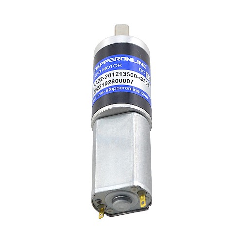 Brushed 12V DC Gear Motor 2.7Kg.cm/34.5RPM w/ 304:1 Planetary Gearbox - PA22-201213500-G304 | StepperOnline CA