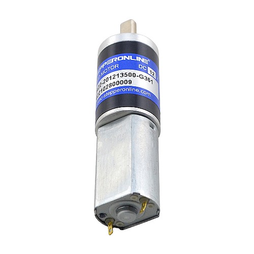Brushed 12V DC Gear Motor 3.2Kg.cm/29RPM w/ 361:1 Planetary Gearbox - PA22-201213500-G361 | StepperOnline CA