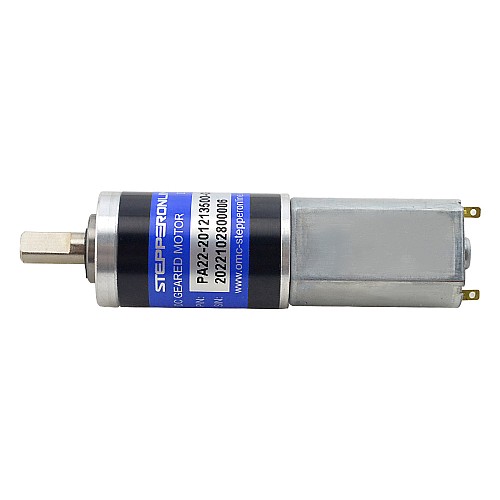 Brushed 12V DC Gear Motor 4.6Kg.cm/20.6RPM w/ 509:1 Planetary Gearbox - PA22-201213500-G509 | StepperOnline CA