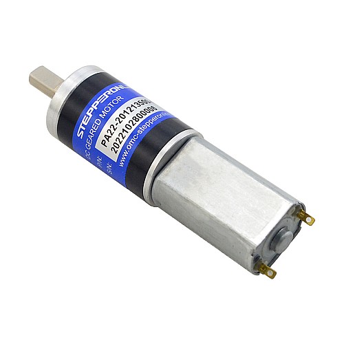 Brushed 12V DC Gear Motor 4.6Kg.cm/20.6RPM w/ 509:1 Planetary Gearbox - PA22-201213500-G509 | StepperOnline CA