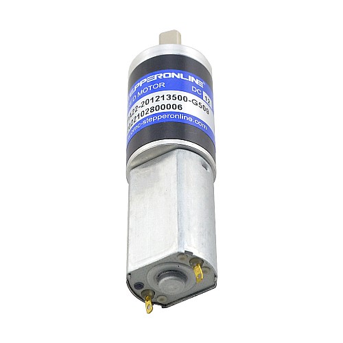 Brushed 12V DC Gear Motor 4.6Kg.cm/20.6RPM w/ 509:1 Planetary Gearbox - PA22-201213500-G509 | StepperOnline CA
