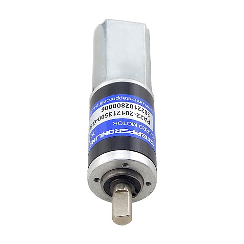 Brushed 12V DC Gear Motor 4.6Kg.cm/20.6RPM w/ 509:1 Planetary Gearbox - PA22-201213500-G509 | StepperOnline CA