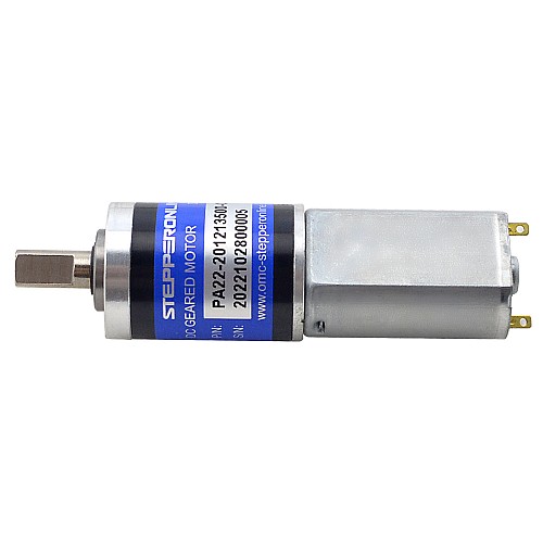 Brushed 12V DC Gear Motor 0.8Kg.cm/138RPM w/ 76:1 Planetary Gearbox - PA22-201213500-G76 | StepperOnline CA