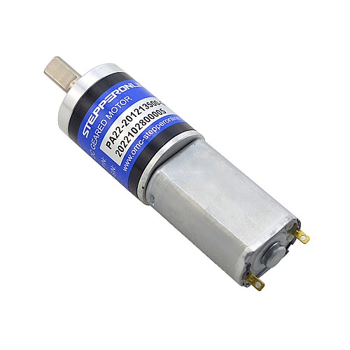 Brushed 12V DC Gear Motor 0.8Kg.cm/138RPM w/ 76:1 Planetary Gearbox - PA22-201213500-G76 | StepperOnline CA