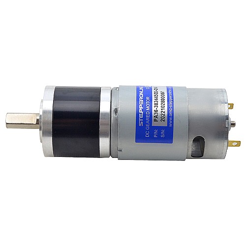 Brushed 24V DC Gear Motor 2.4Kg.cm/240RPM w/ 13.76:1 Planetary Gearbox - PA36-38244500-G14 | StepperOnline CA Brushed 24V DC Gear Motor 2.4Kg.cm/240RPM w/ 13.76:1 Planetary Gearbox - PA36-38244500-G14 | StepperOnline CA