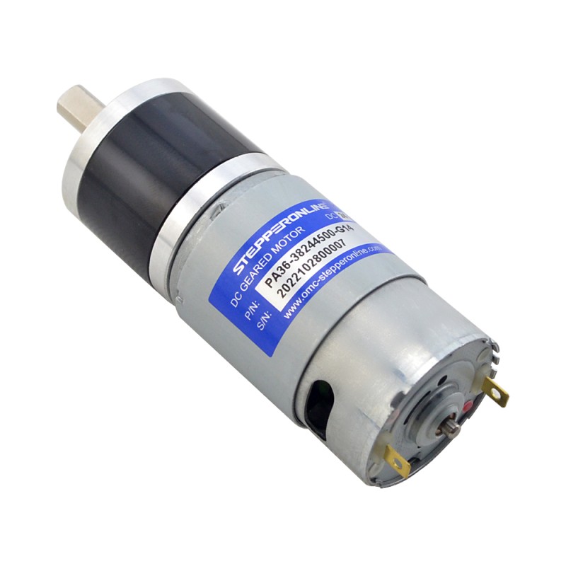 Brushed 24V DC Gear Motor 2.4Kg.cm/240RPM w/ 13.76:1 Planetary Gearbox - PA36-38244500-G14 | StepperOnline CA