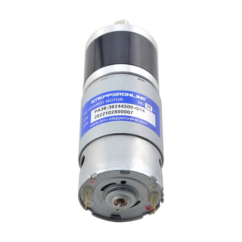 Brushed 24V DC Gear Motor 2.4Kg.cm/240RPM w/ 13.76:1 Planetary Gearbox - PA36-38244500-G14 | StepperOnline CA
