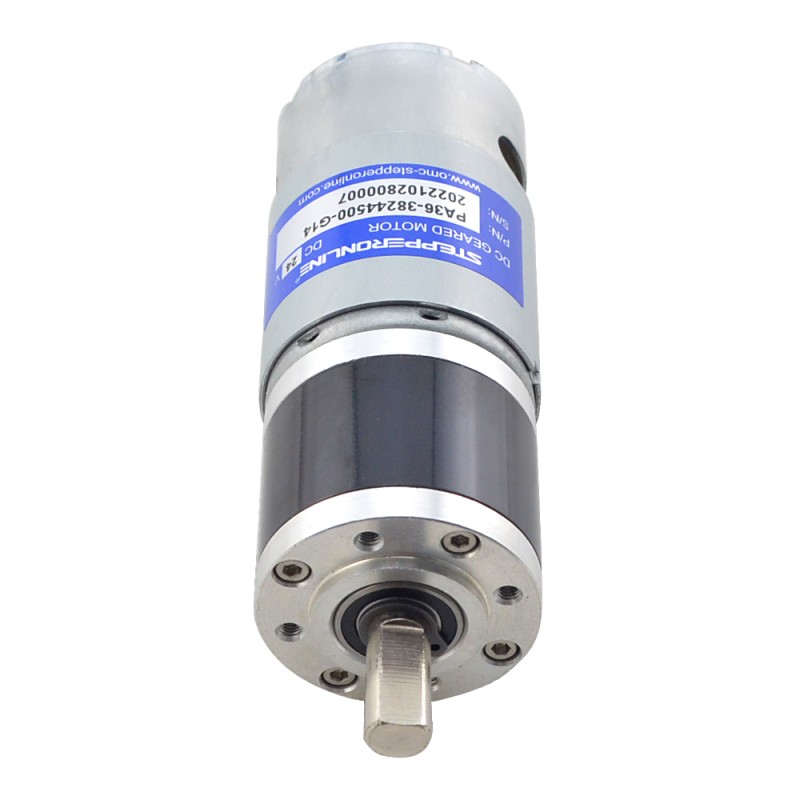 Brushed 24V DC Gear Motor 2.4Kg.cm/240RPM w/ 13.76:1 Planetary Gearbox - PA36-38244500-G14 | StepperOnline CA