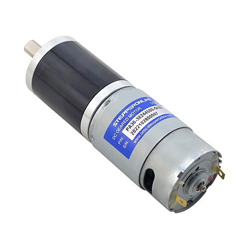 Brushed 24V DC Gear Motor 25Kg.cm/17RPM w/ 189:1 Planetary Gearbox - PA36-38244500-G189 | StepperOnline CA Brushed 24V DC Gear Motor 25Kg.cm/17RPM w/ 189:1 Planetary Gearbox - PA36-38244500-G189 | StepperOnline CA