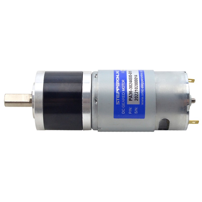 Brushed 24V DC Gear Motor 3.4Kg.cm/172RPM w/ 19.2:1 Planetary Gearbox - PA36-38244500-G19 | StepperOnline CA Brushed 24V DC Gear Motor 3.4Kg.cm/172RPM w/ 19.2:1 Planetary Gearbox - PA36-38244500-G19 | StepperOnline CA