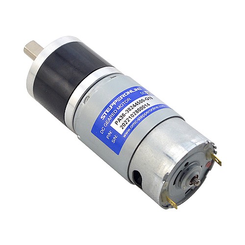 Brushed 24V DC Gear Motor 3.4Kg.cm/172RPM w/ 19.2:1 Planetary Gearbox - PA36-38244500-G19 | StepperOnline CA Brushed 24V DC Gear Motor 3.4Kg.cm/172RPM w/ 19.2:1 Planetary Gearbox - PA36-38244500-G19 | StepperOnline CA