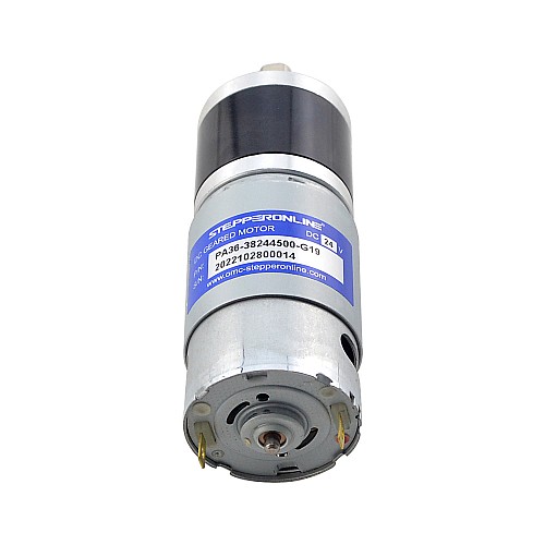 Brushed 24V DC Gear Motor 3.4Kg.cm/172RPM w/ 19.2:1 Planetary Gearbox - PA36-38244500-G19 | StepperOnline CA Brushed 24V DC Gear Motor 3.4Kg.cm/172RPM w/ 19.2:1 Planetary Gearbox - PA36-38244500-G19 | StepperOnline CA