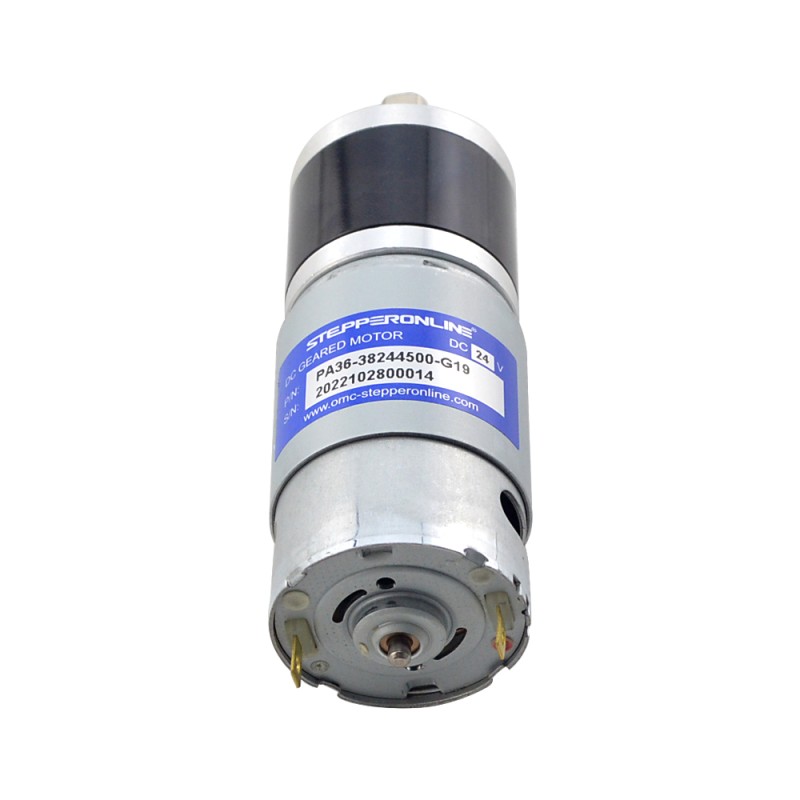 Brushed 24V DC Gear Motor 3.4Kg.cm/172RPM w/ 19.2:1 Planetary Gearbox - PA36-38244500-G19 | StepperOnline CA Brushed 24V DC Gear Motor 3.4Kg.cm/172RPM w/ 19.2:1 Planetary Gearbox - PA36-38244500-G19 | StepperOnline CA