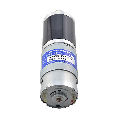 Brushed 24V DC Gear Motor 30Kg.cm/12.5RPM w/ 264:1 Planetary Gearbox - PA36-38244500-G264 | StepperOnline CA