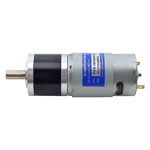 Brushed 24V DC Gear Motor 4.7Kg.cm/123RPM w/ 26.8:1 Planetary Gearbox - PA36-38244500-G27 | StepperOnline CA Brushed 24V DC Gear Motor 4.7Kg.cm/123RPM w/ 26.8:1 Planetary Gearbox - PA36-38244500-G27 | StepperOnline CA