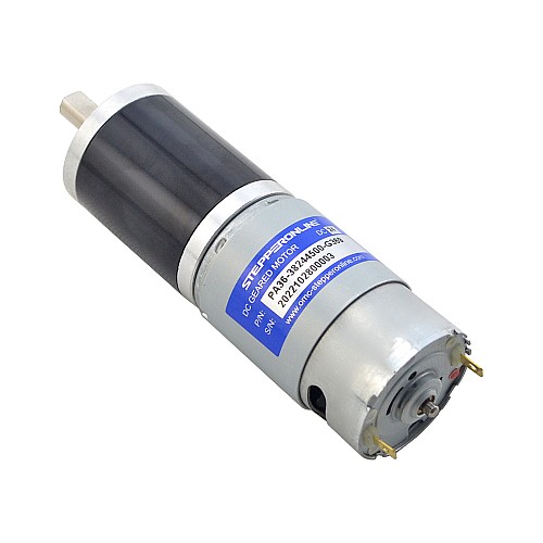 Brushed 24V DC Gear Motor 30Kg.cm/8.9RPM w/ 369:1 Planetary Gearbox - PA36-38244500-G369 | StepperOnline CA