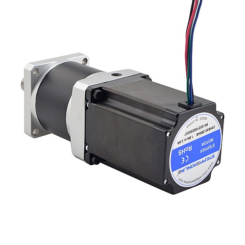 Nema 23 Stepper Motor L=76.5mm Gear Ratio 20:1 MG Series Planetary Gearbox - 23HS30-2904S-MG20 | StepperOnline CA