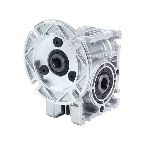 MRVR025 Worm Drive Gearbox 50:1 Ratio Φ9mm Input Shaft with 56B14 Motor Input Flange - MRVR025BB3-G50-D9 | StepperOnline CA
