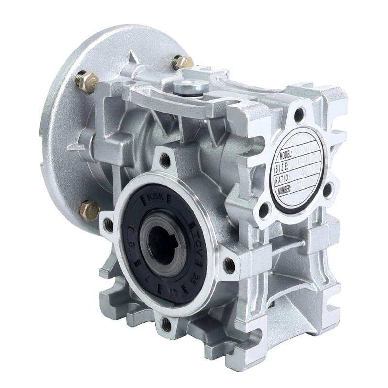 MRVR030 Worm Drive Gearbox 80:1 Ratio Φ11mm Input Shaft with 63B5 Motor Input Flange - MRVR030CB3-G80-D11 | StepperOnline CA