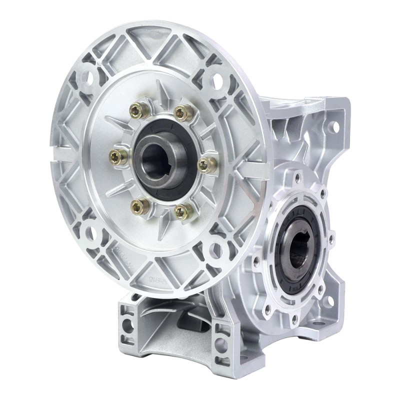 MRVR075 Worm Drive Gearbox 100:1 Ratio Φ19mm Input Shaft with 80B14 Motor Input Flange - MRVR075HB3-G100-D19 | StepperOnline CA