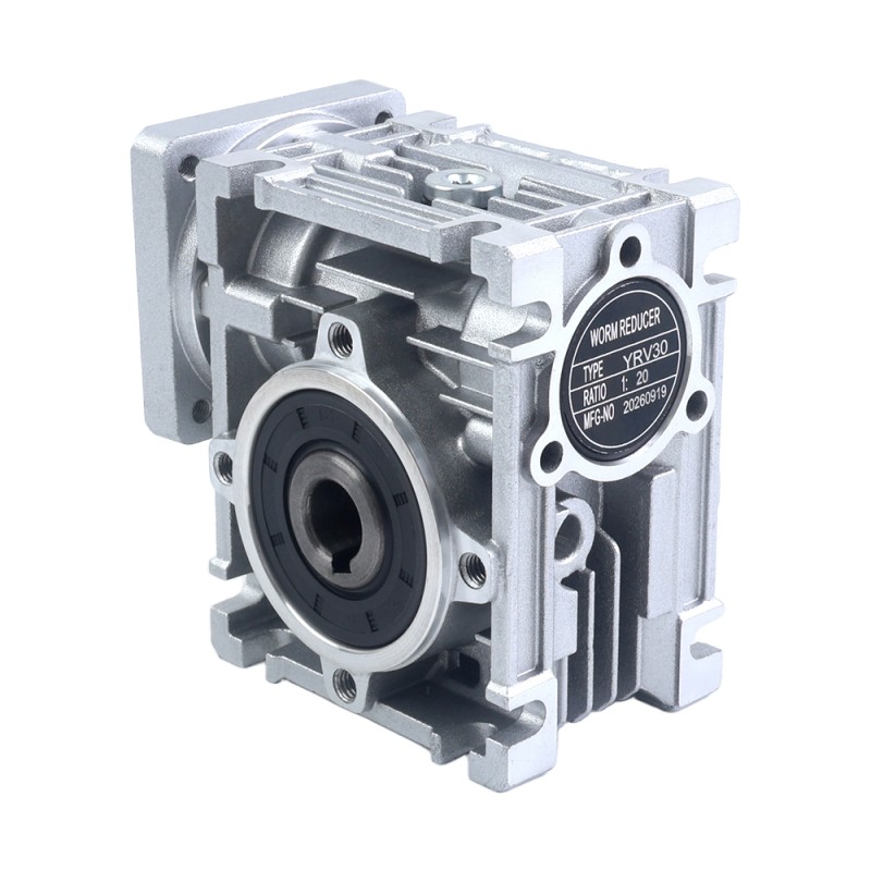 20:1 Worm Gearbox YRV30 Worm Gear Speed Reducer 11mm Input Shaft Diameter - YRV30-G20-D11 | StepperOnline CA