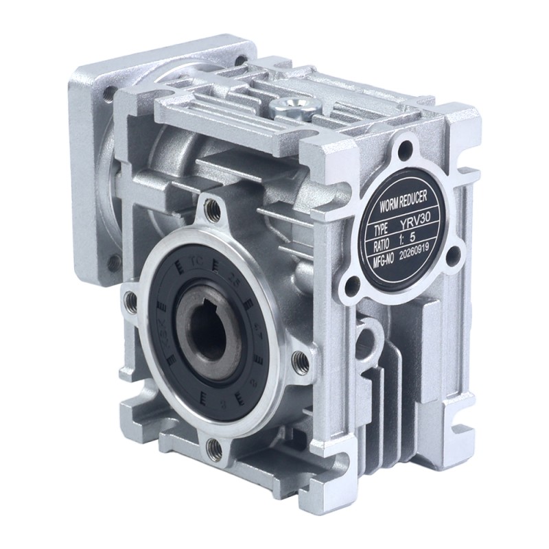 5:1 Worm Gearbox YRV30 Worm Gear Speed Reducer 9mm Input Shaft Diameter - YRV30-G5-D9 | StepperOnline CA