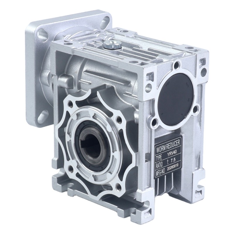 7.5:1 Worm Gearbox YRV40 Worm Gear Speed Reducer 14mm Input Shaft Diameter - YRV40-G7.5-D14 | StepperOnline CA