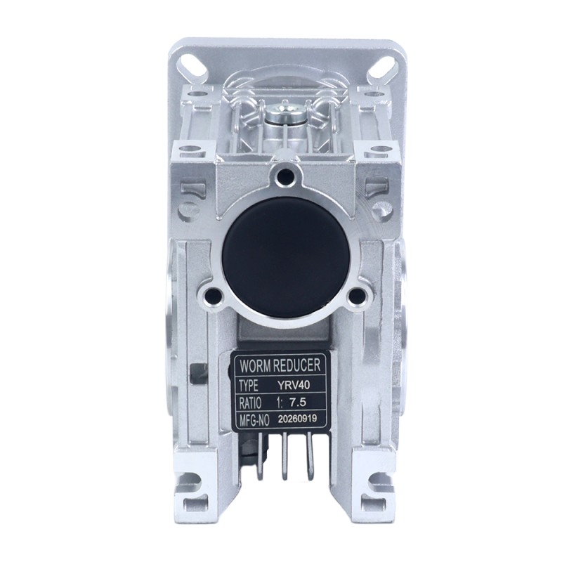 7.5:1 Worm Gearbox YRV40 Worm Gear Speed Reducer 14mm Input Shaft Diameter - YRV40-G7.5-D14 | StepperOnline CA