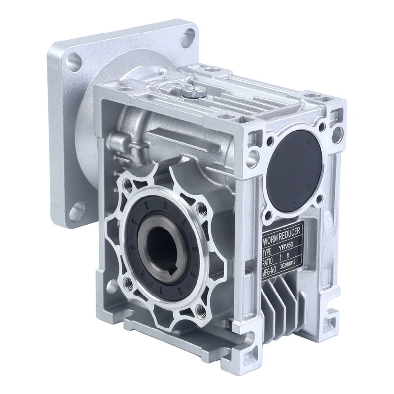 5:1 Worm Gearbox YRV50 Worm Gear Speed Reducer 19mm Input Shaft Diameter - YRV50-G5-D19 | StepperOnline CA