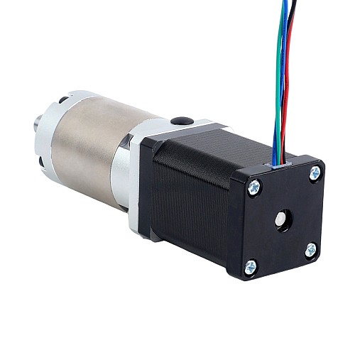 Nema 14 Stepper Motor Bipolar L=52mm w/ Gear Ratio 100:1 EG Series Planetary Gearbox - 14HS20-1504S-EGS100 | StepperOnline CA