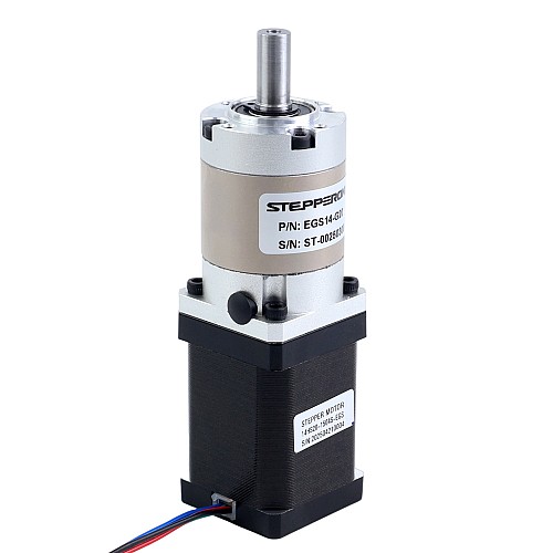 Nema 14 Stepper Motor Bipolar L=52mm w/ Gear Ratio 20:1 EG Series Planetary Gearbox - 14HS20-1504S-EGS20 | StepperOnline CA