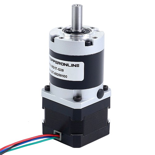 Nema 17 Stepper Motor Bipolar L=34mm w/ Gear Ratio 20:1 MG Series Planetary Gearbox - 17HS13-0404S-MG20 | StepperOnline CA