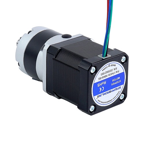 Nema 17 Stepper Motor Bipolar L=48mm w/ Gear Ratio 5:1 MG Series Planetary Gearbox - 17HS19-1684S-MG5 | StepperOnline CA