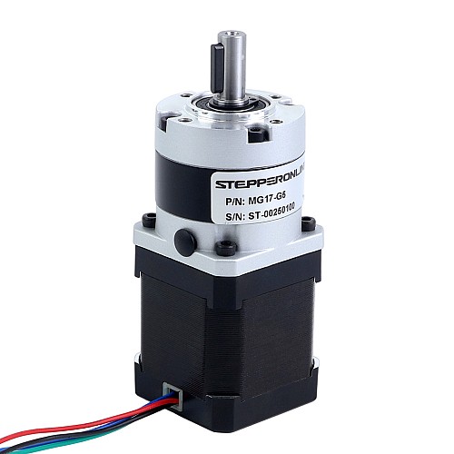 Nema 17 Stepper Motor Bipolar L=48mm w/ Gear Ratio 5:1 MG Series Planetary Gearbox - 17HS19-1684S-MG5 | StepperOnline CA
