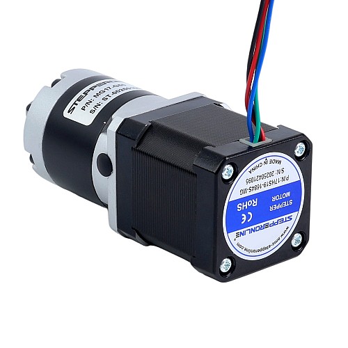 Nema 17 Stepper Motor Bipolar L=48mm w/ Gear Ratio 50:1 MG Series Planetary Gearbox - 17HS19-1684S-MG50 | StepperOnline CA