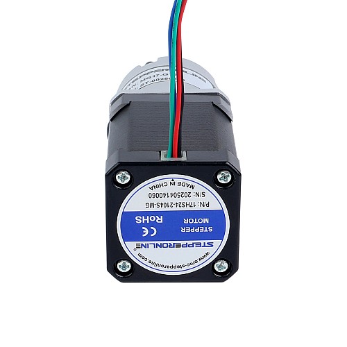 Nema 17 Stepper Motor Bipolar L=60mm w/ Gear Ratio 10:1 MG Series Planetary Gearbox - 17HS24-2104S-MG10 | StepperOnline CA