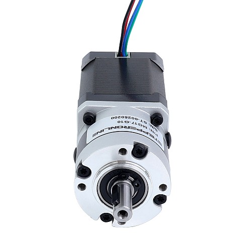 Nema 17 Stepper Motor Bipolar L=60mm w/ Gear Ratio 10:1 MG Series Planetary Gearbox - 17HS24-2104S-MG10 | StepperOnline CA