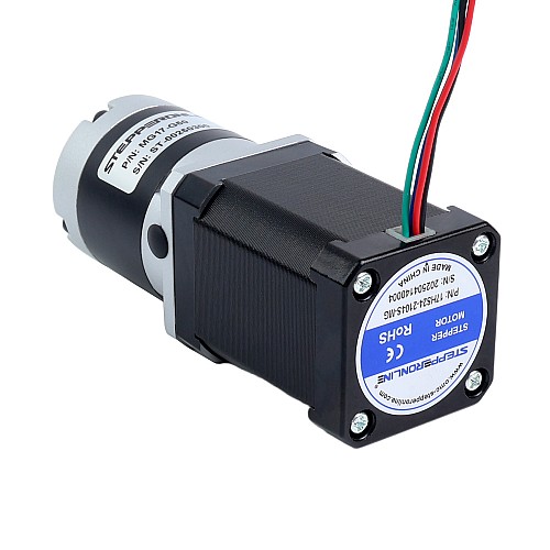 Nema 17 Stepper Motor Bipolar L=60mm w/ Gear Ratio 50:1 MG Series Planetary Gearbox - 17HS24-2104S-MG50 | StepperOnline CA