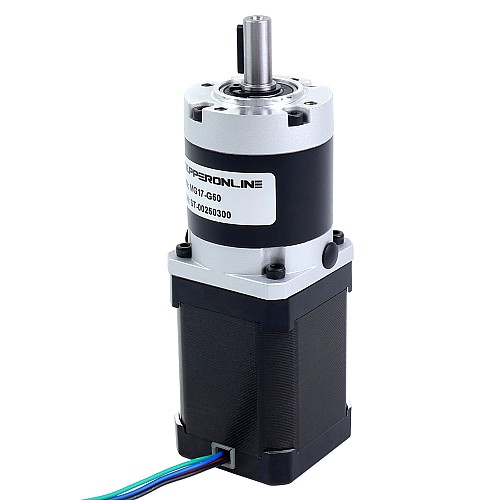 Nema 17 Stepper Motor Bipolar L=60mm w/ Gear Ratio 50:1 MG Series Planetary Gearbox - 17HS24-2104S-MG50 | StepperOnline CA