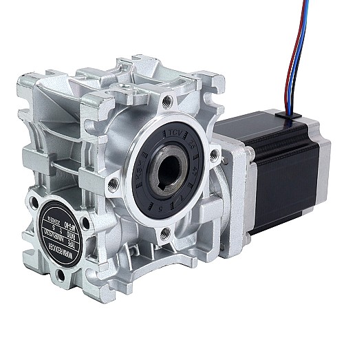 Nema 23 Stepper Motor 76mm Gear Ratio 15:1 Worm Gearbox NMRVS30 Worm Gear Speed Reducer - 23HS30-2804S-RVS30-G15 | StepperOnline CA Nema 23 Stepper Motor 76mm Gear Ratio 15:1 Worm Gearbox NMRVS30 Worm Gear Speed Reducer - 23HS30-2804S-RVS30-G15 | StepperOnline CA