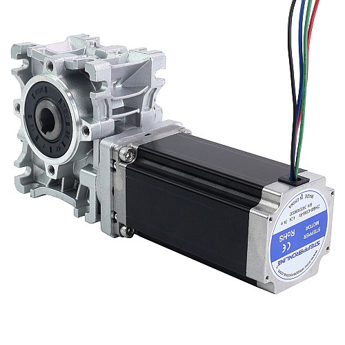 Nema 23 Stepper Motor 113mm Gear Ratio 15:1 Worm Gearbox NMRVS30 Worm Gear Speed Reducer - 23HS45-4204S-RVS30-G15 | StepperOnline CA Nema 23 Stepper Motor 113mm Gear Ratio 15:1 Worm Gearbox NMRVS30 Worm Gear Speed Reducer - 23HS45-4204S-RVS30-G15 | StepperOnline CA