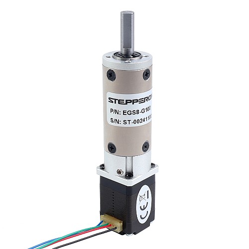 Nema 8 Stepper Motor Bipolar L=28mm w/ Gear Ratio 100:1 EG Series Planetary Gearbox - 8HS11-0204S-EGS100 | StepperOnline CA