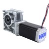 Nema 23 Stepper Motor 113mm Gear Ratio 15:1 Worm Gearbox YRV30 Worm Gear Speed Reducer - 23HS45-4204S-YRV30-G15 | StepperOnline CA