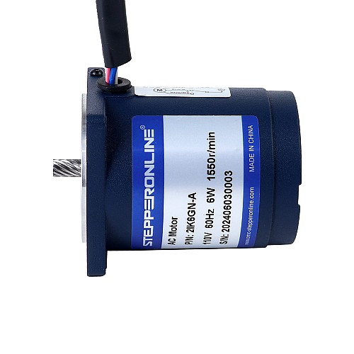 6W 110VAC 60Hz 310RPM 0.15Nm(21.24oz.in) Flange 60mm Spur Gearbox Single-phase AC Induction Motor - 2IK6GN-A/2GN5K | StepperOnline CA 6W 110VAC 60Hz 310RPM 0.15Nm(21.24oz.in) Flange 60mm Spur Gearbox Single-phase AC Induction Motor - 2IK6GN-A/2GN5K | StepperOnline CA