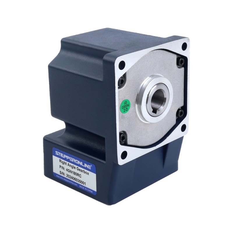Brushed 24V 60W 8.00Nm(1132.90oz.in) 10RPM w/ 180:1 Right Angle Gearbox DC Gear Motor - F4D60-24GN-18S/4GN180RC | StepperOnline CA