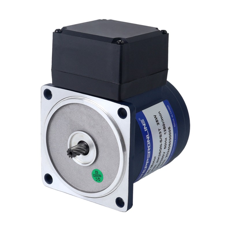 25W 220VAC/380VAC 50/60Hz 270/310RPM 0.75Nm(106.21oz.in)/0.61Nm(86.38oz.in) Flange 80mm Spur Gearbox Three-phase AC Induction Motor - 4IK25GN-S/S3T/4GN5K | StepperOnline CA