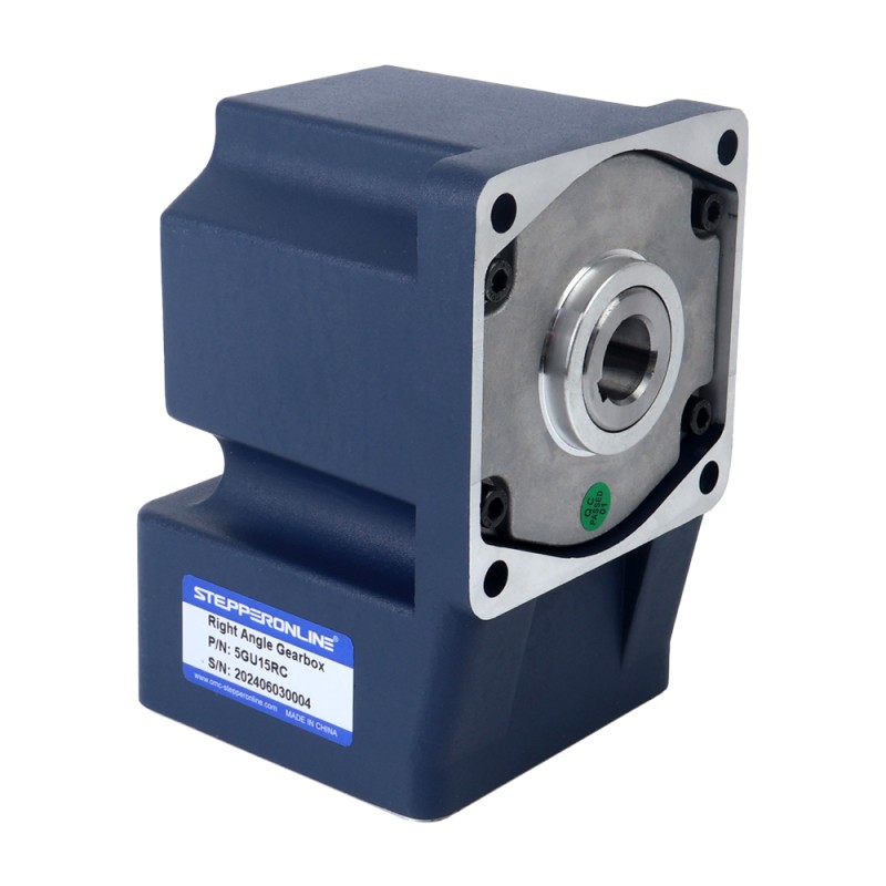 Brushed 24V 150W 8.38Nm(1186.71oz.in) 120RPM w/ 15:1 Right Angle Gearbox DC Gear Motor - F5D150-24GU-18S/5GU15RC | StepperOnline CA