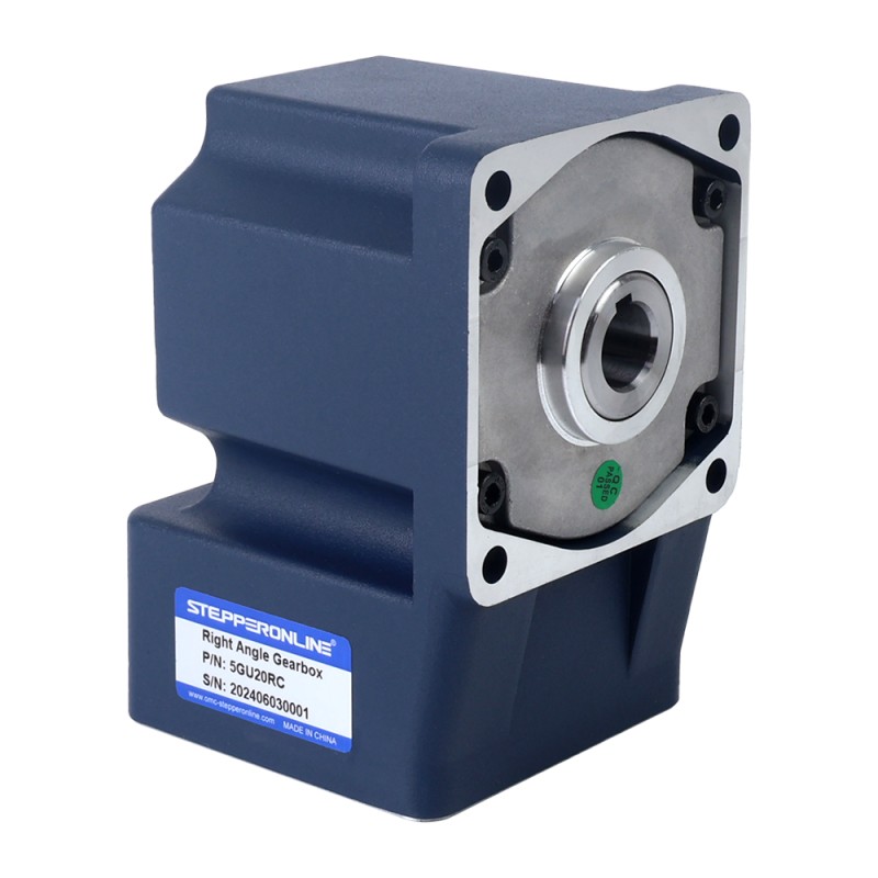 24V 150W 150RPM Geared BLDC Motor 6.66Nm(943.00oz.in) 20:1 Right Angle Gearbox - F55B150-24GU-30S/5GU20RC | StepperOnline CA
