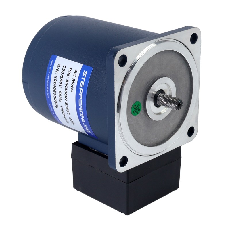 40W 220VAC/380VAC 50/60Hz 45/51.6RPM 6.43Nm(910.56oz.in)/5.07Nm(717.97oz.in) Flange 90mm Spur Gearbox Three-phase AC Induction Motor - 5IK40GN-S/S3T/5GN30K | StepperOnline CA 40W 220VAC/380VAC 50/60Hz 45/51.6RPM 6.43Nm(910.56oz.in)/5.07Nm(717.97oz.in) Flange 90mm Spur Gearbox Three-phase AC Induction Motor - 5IK40GN-S/S3T/5GN30K | StepperOnline CA